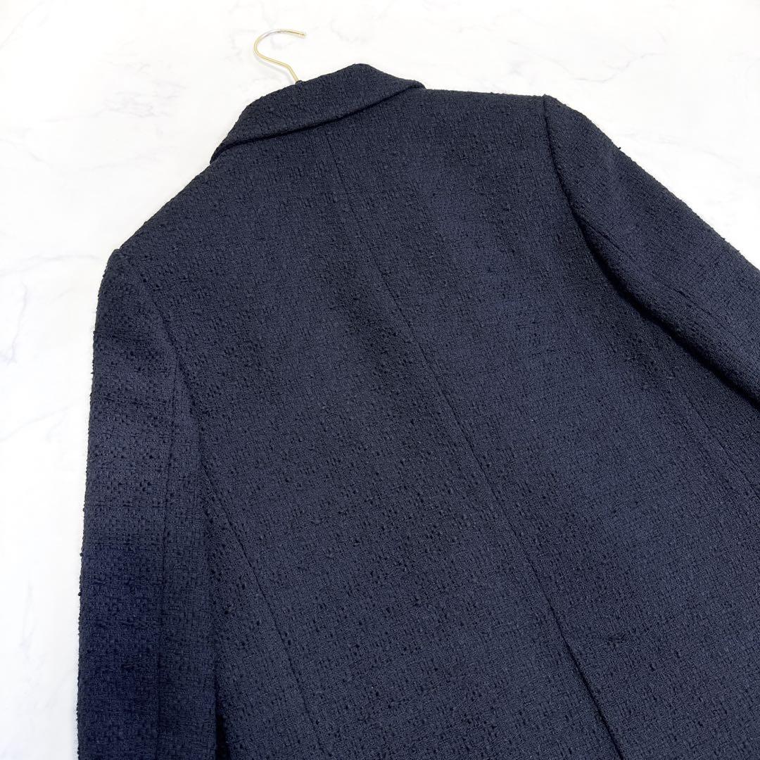 25年 NOBLE ノーブル ツイード ドラペルジャケット ネイビー 金ボタン