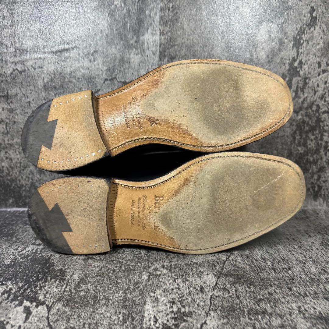 【美品】バーウィック プレーントゥ 3680 ブラック レザー UK7.5