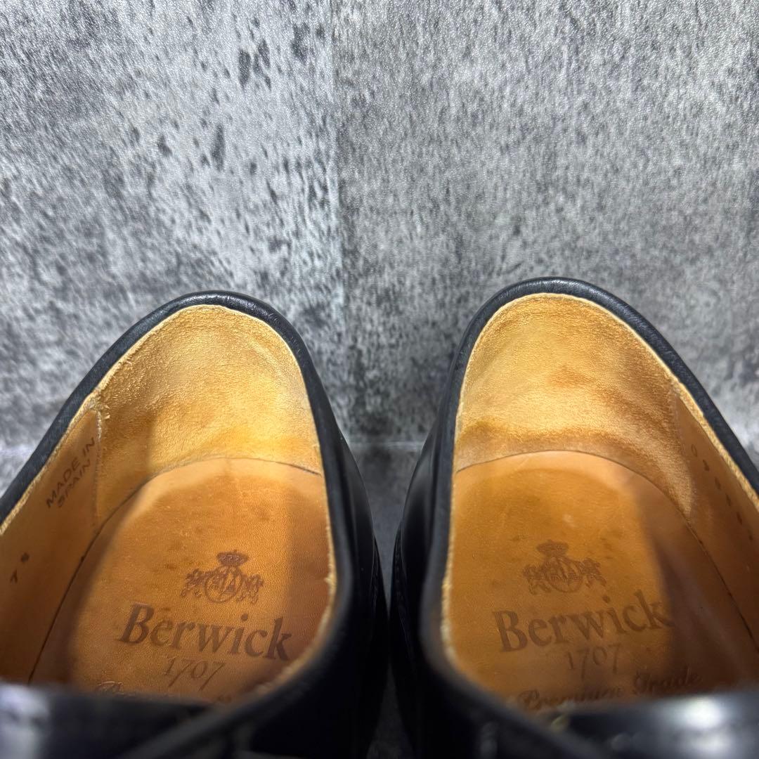 【美品】バーウィック プレーントゥ 3680 ブラック レザー UK7.5