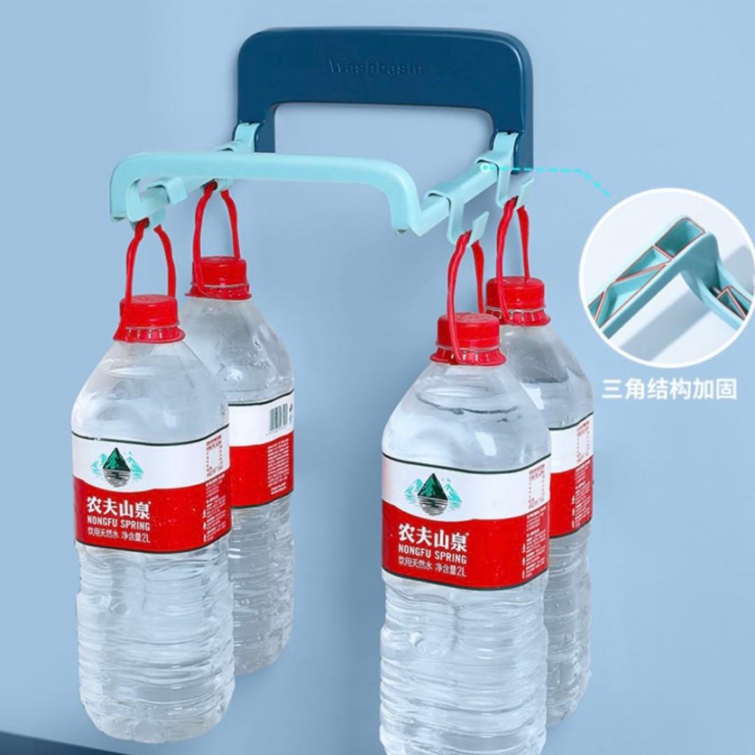 バスラック フック付　洗面器ホルダー　タオルホルダー　壁掛け 強力粘着 収納