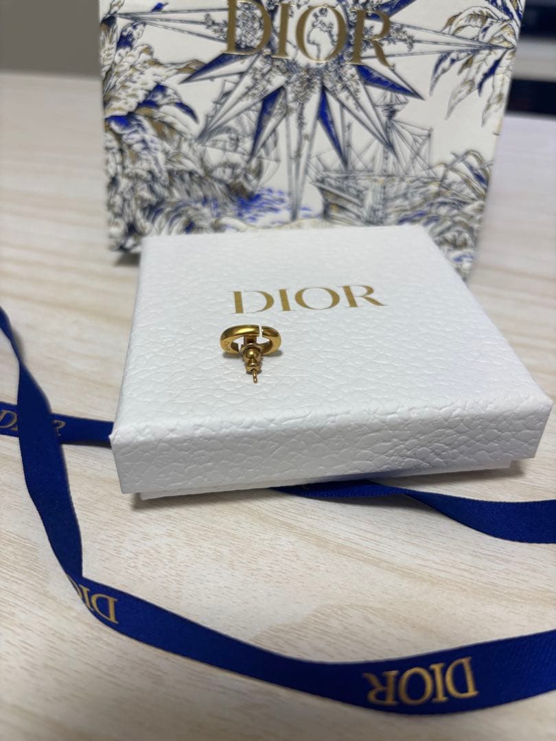 【確実正規品】Dior CD Navy スタッドピアス 片耳 ディオール 箱付き