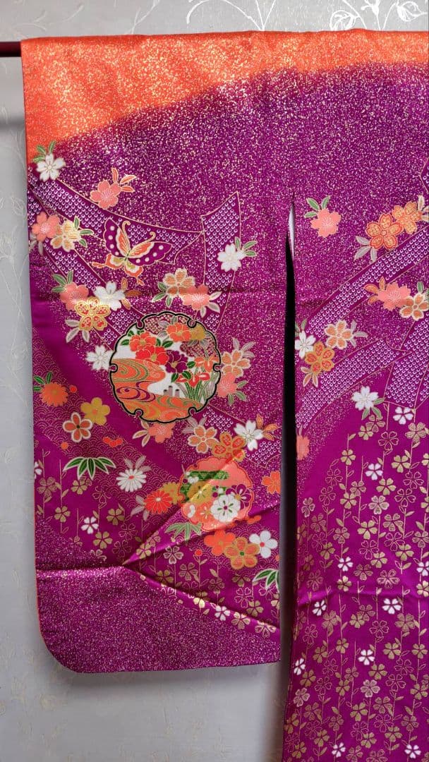 RK551子供着物7歳前後用着丈135センチ裄丈55センチ正絹めちゃくちゃ綺麗