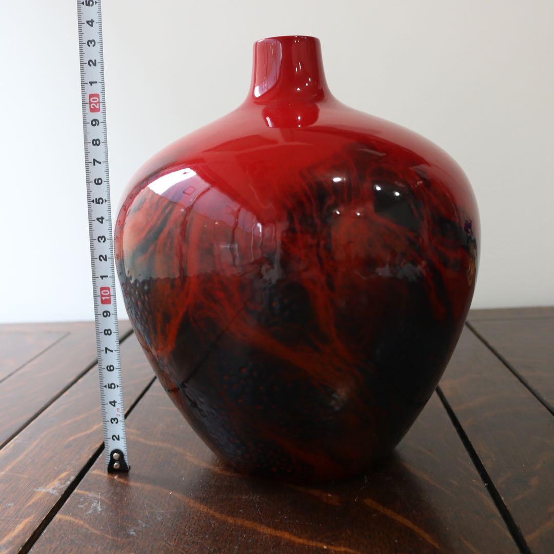 真紅の存在感たるや、英国ロイヤルドルトン ルージュフランベ　花瓶フラワーベース赤