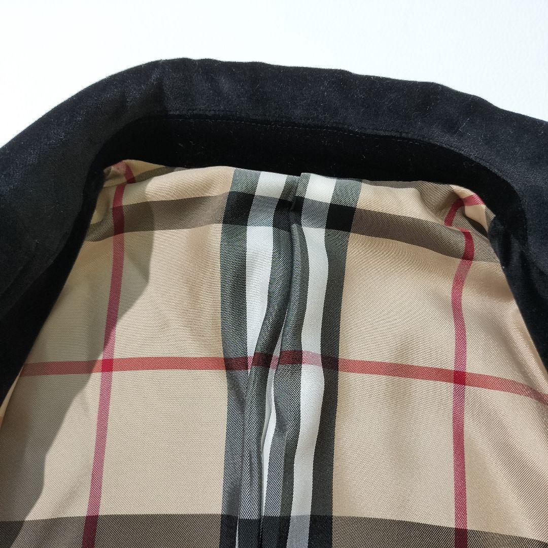 バーバリー テーラードジャケット　ベロア　38 ブラック　ノバチェック