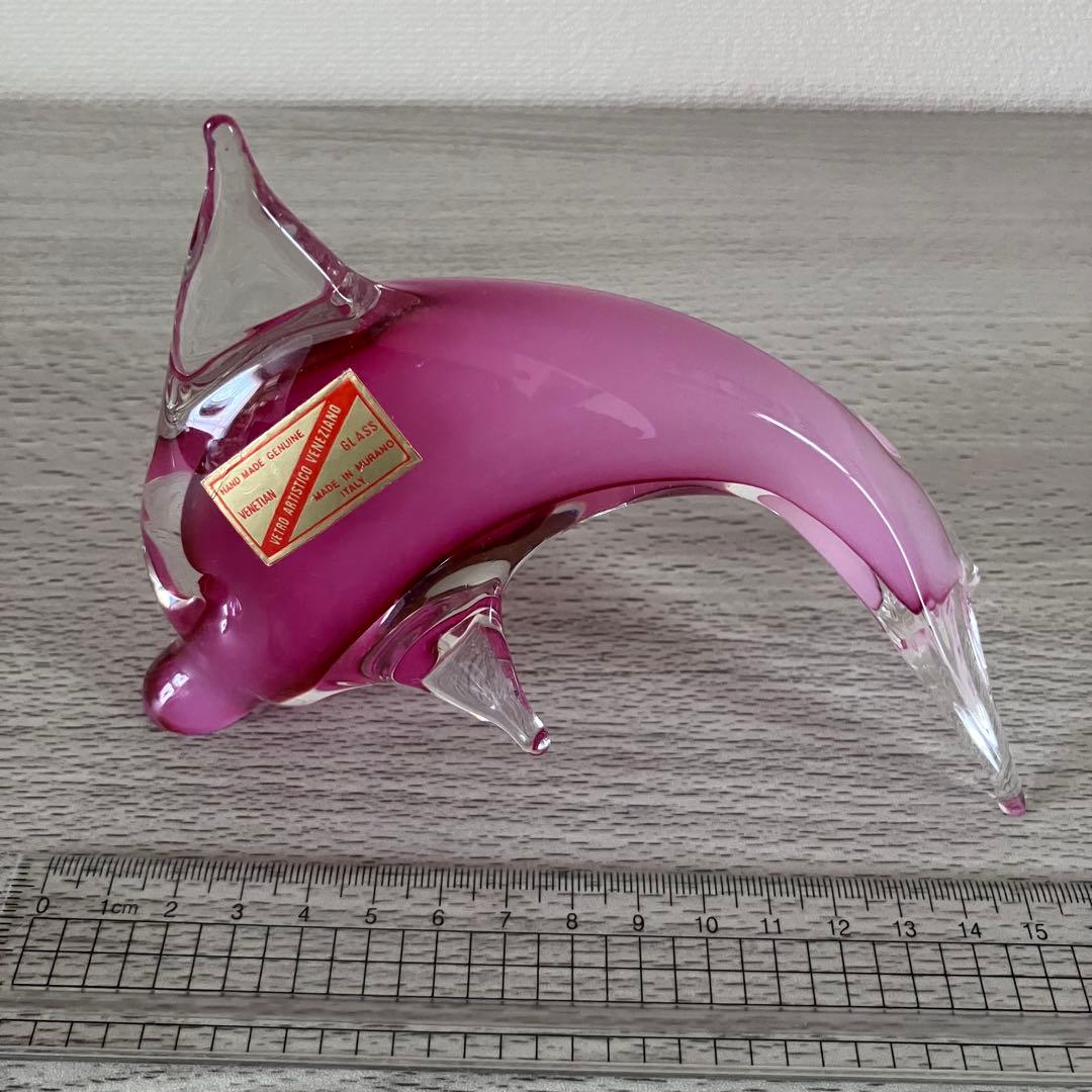 イルカ　ガラス置物　硝子細工　ヴェネチアンガラス ムラーノmurano イタリア
