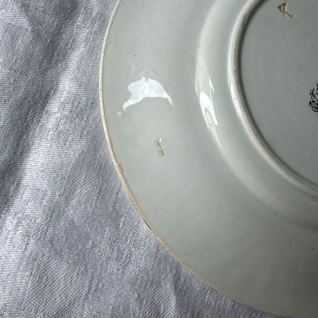 フランスアンティーク　クレイユモントロー　レリーフ皿　デザートプレート　平皿