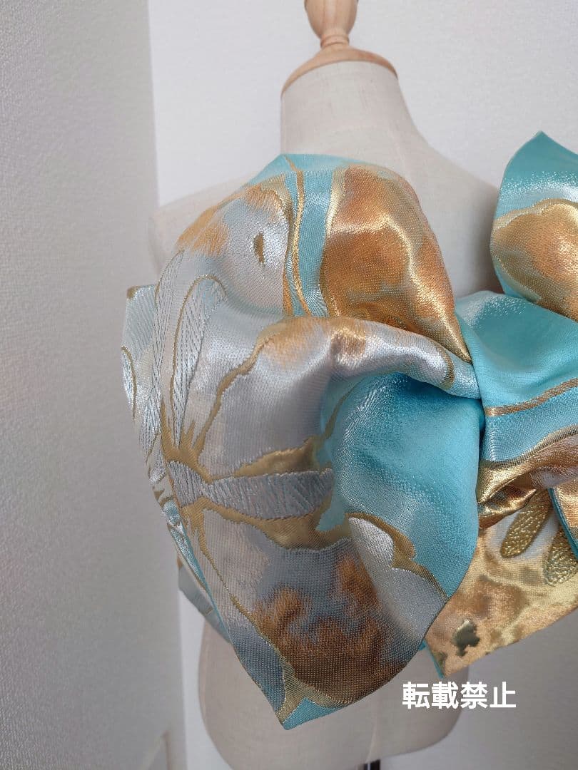 七五三　ハーフ成人式　ジュニア帯　大人用正絹袋帯からの作り帯　1点物　蝶柄