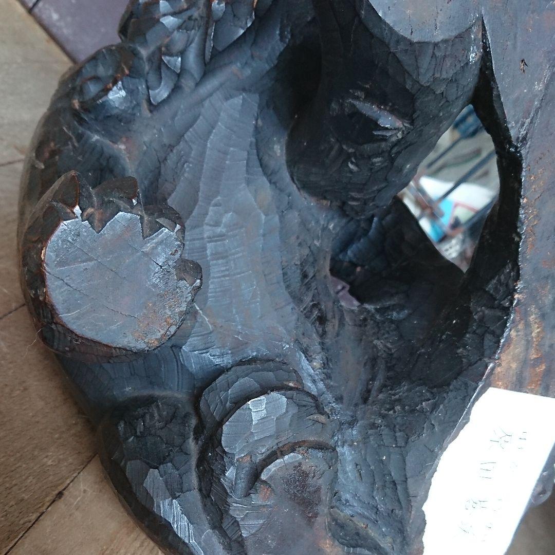 彫刻家原田蒼渓作  獅子の木彫り