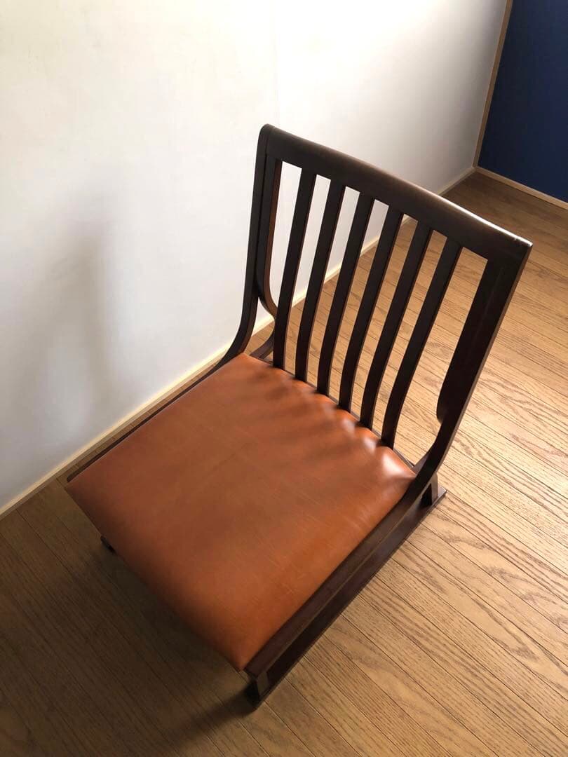 秋田木工社製 低座椅子 革張り ジャパニーズモダン ヴィンテージ 和家具 古民家