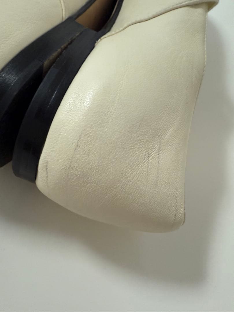 シャネル メリージェーン バレリーナ フラットシューズ ホワイト ツートン 37