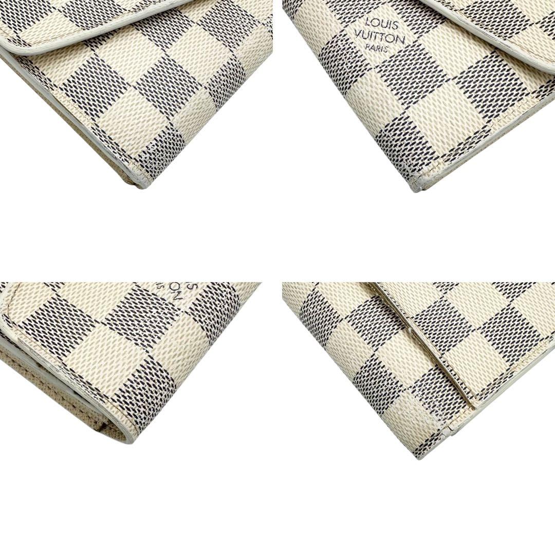 【極美品】ルイヴィトン 新型ポルトフォイユサラ 長財布 ダミエ アズール 白