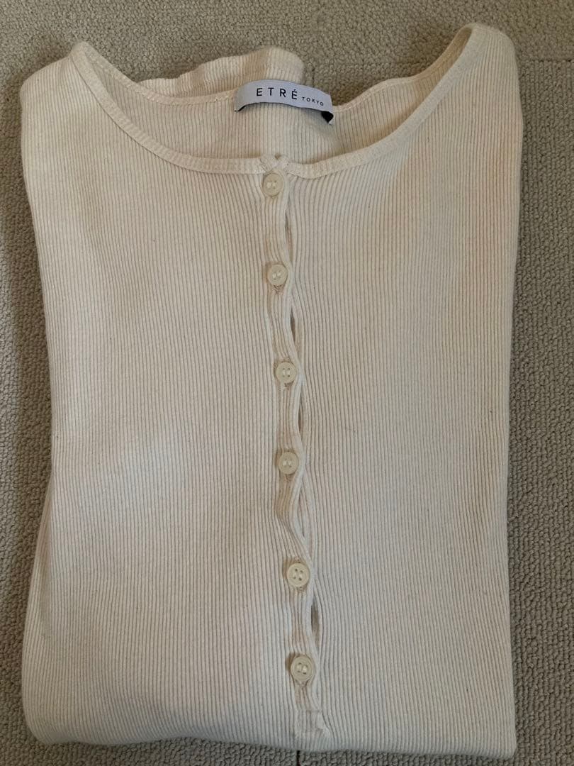 ETRE TOKYO エトレトウキョウ　オーコットテレコヘンリーネックトップス