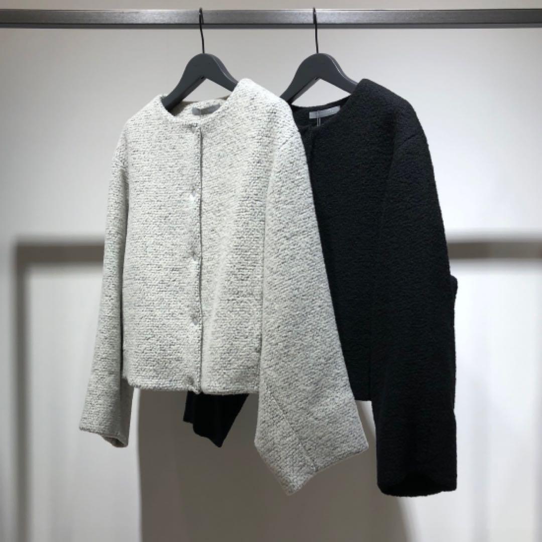 【美品】2024AW セオリーリュクス ショートコート　38 グレー