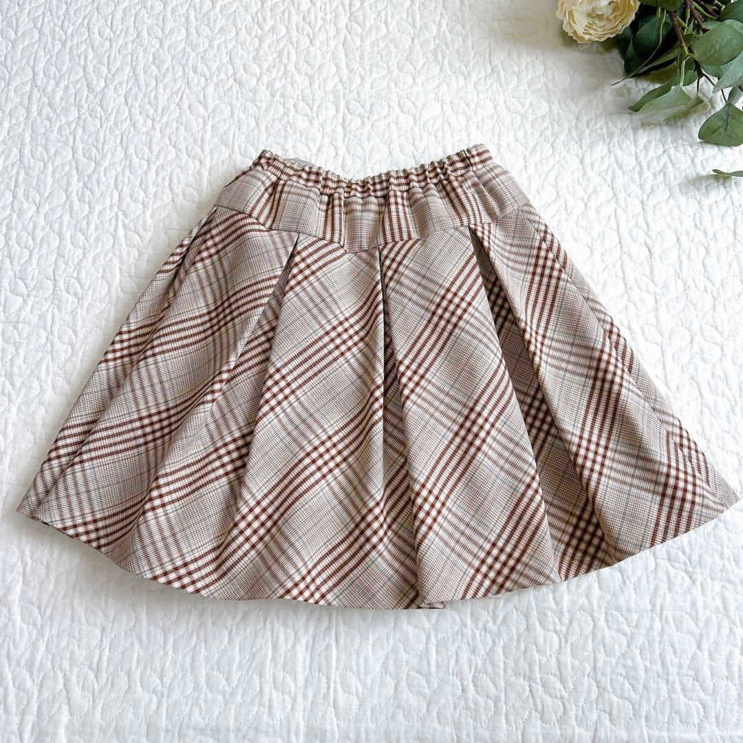 ビームスデザイン 120 フォーマル 入学式 卒園式 ベージュ系 チェック 女子