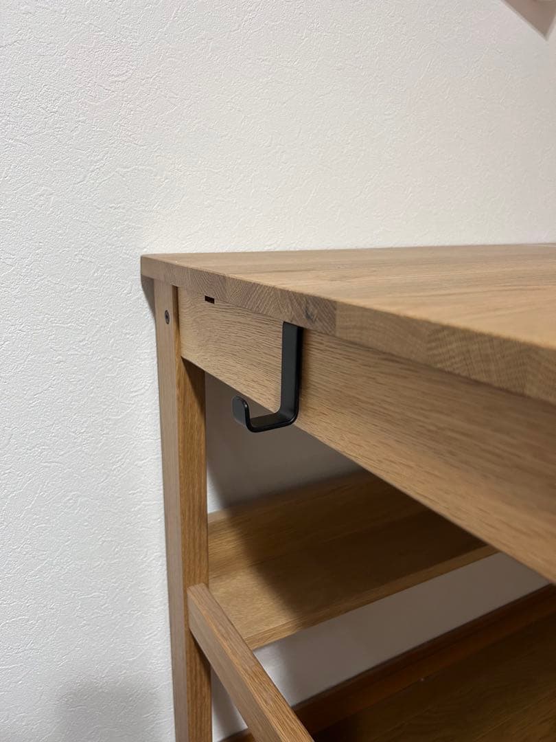 【販売終了】無印良品　オーク無垢材デスク　引出・足元棚