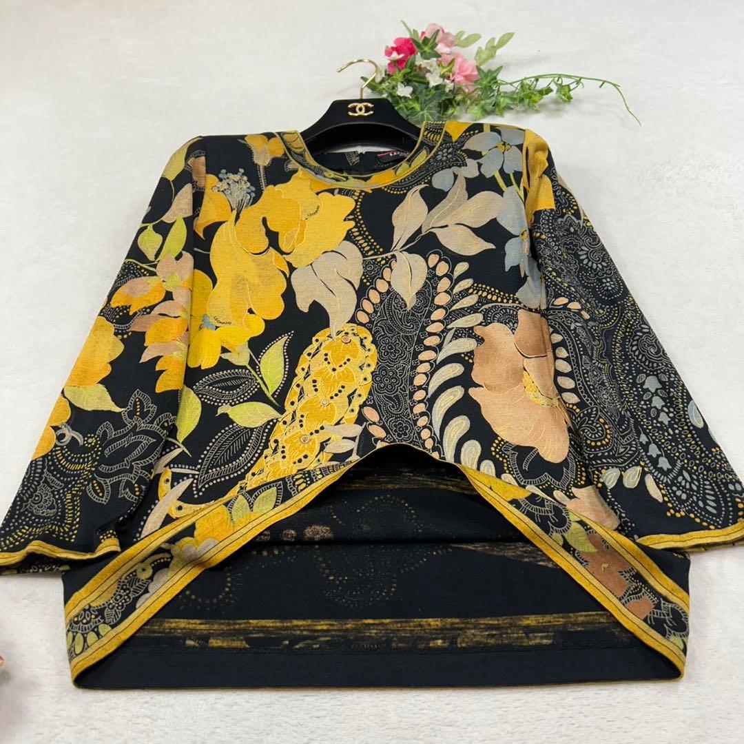 K426 新品未使用 M レオナール ウール×シルク カットソー レディース