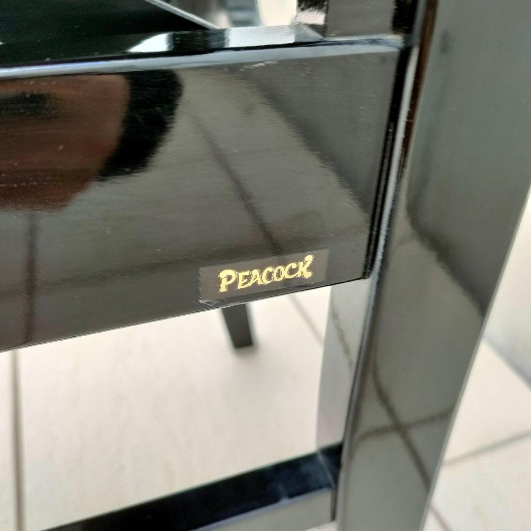 希少 名陽木工 PEACOCK ピーコック ピアノ椅子 背付 木製 高さ調整可能