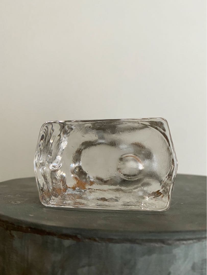 ドイツ アンティーク ビンテージ クリア 小瓶 花瓶 フラワーベース 四角 美品