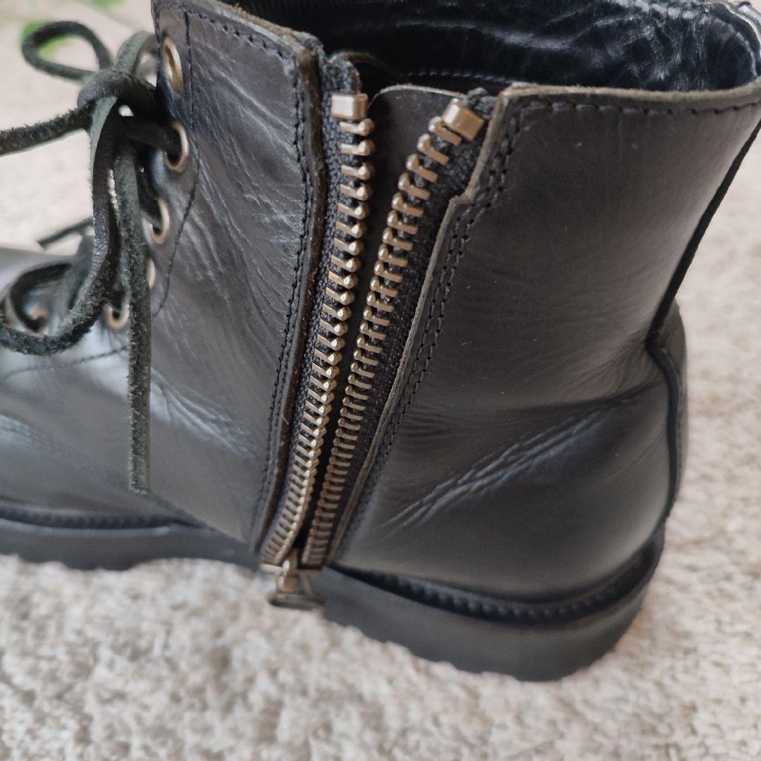 美品BUTTERO(ブッテロ) サイドジップワークブーツ ブラック26cm　40