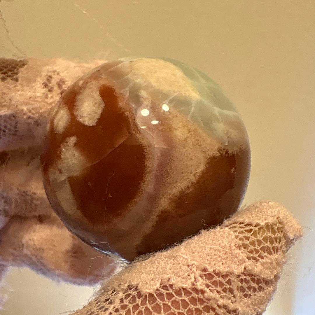 Ruby様 レア♡高品質グリーン桜瑪瑙♡ピンク桜瑪瑙スフィアNo.1723