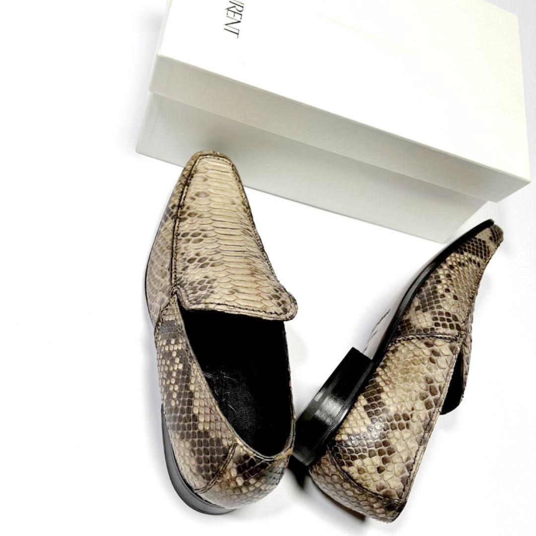 新品 SAINT LAURENT サンローラン パイソン シューズ 革靴41.5