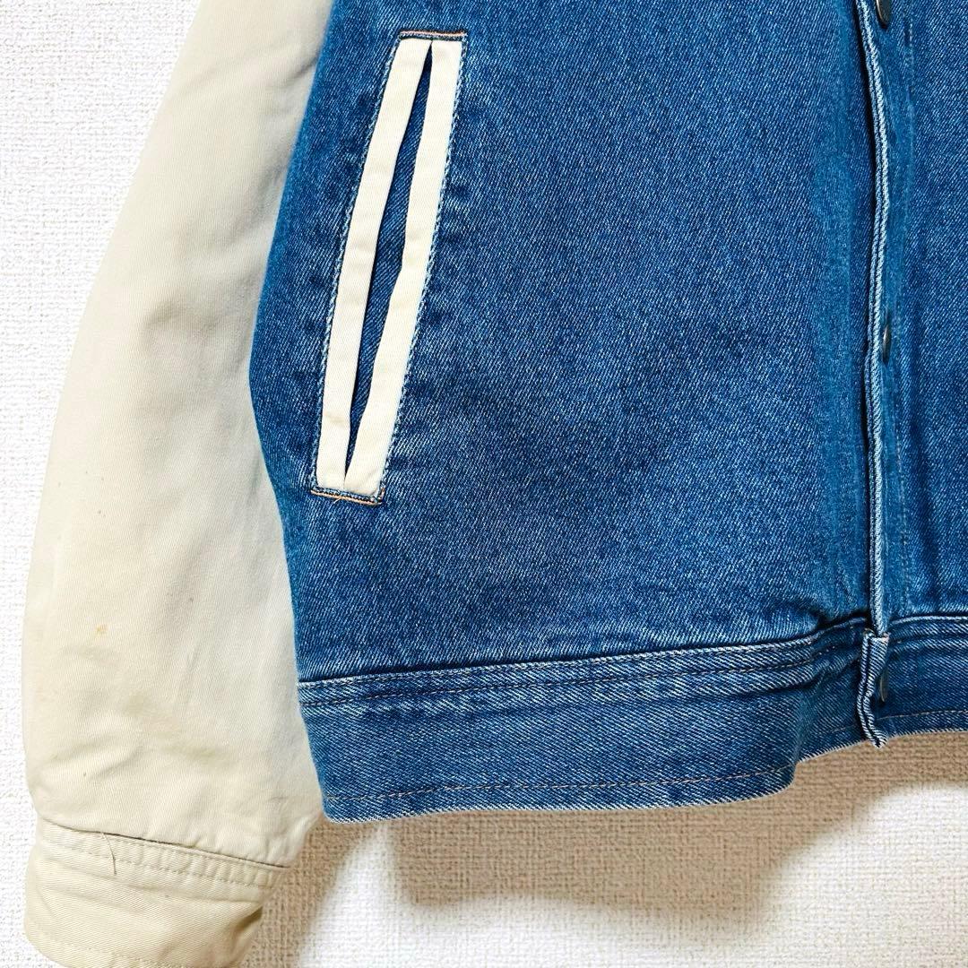 90s Disney ミッキー スタジャン キルティング 中綿 デニムブルゾン