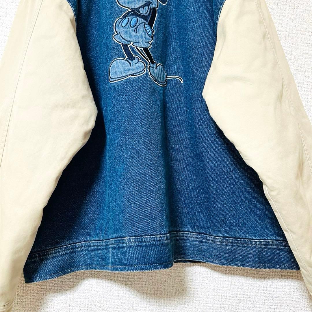 90s Disney ミッキー スタジャン キルティング 中綿 デニムブルゾン
