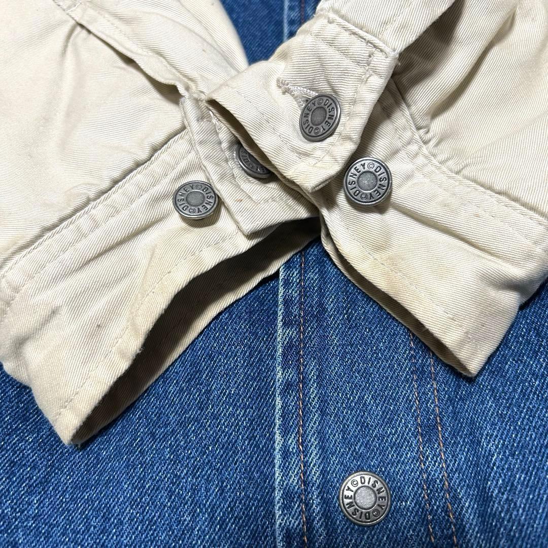 90s Disney ミッキー スタジャン キルティング 中綿 デニムブルゾン