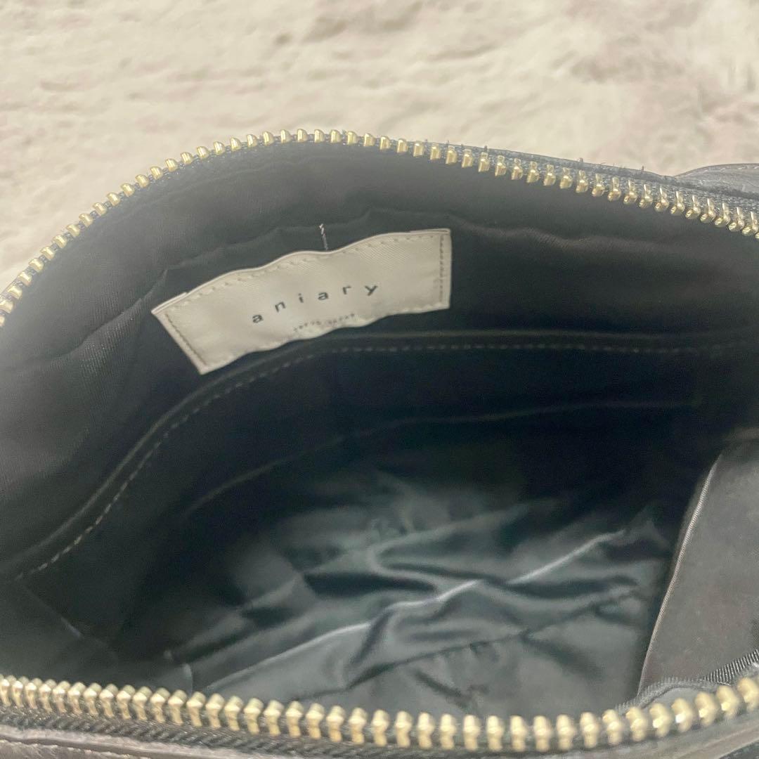 【チカ】アニアリ ショルダー バッグ ブラック 本革 斜めがけ 軽量
