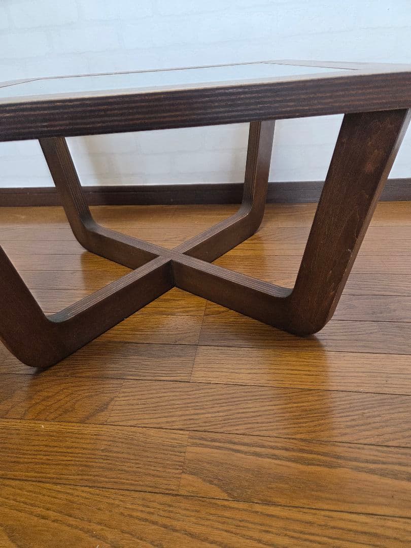 木製家具、ガラストップセンターテーブル、ローテーブル、