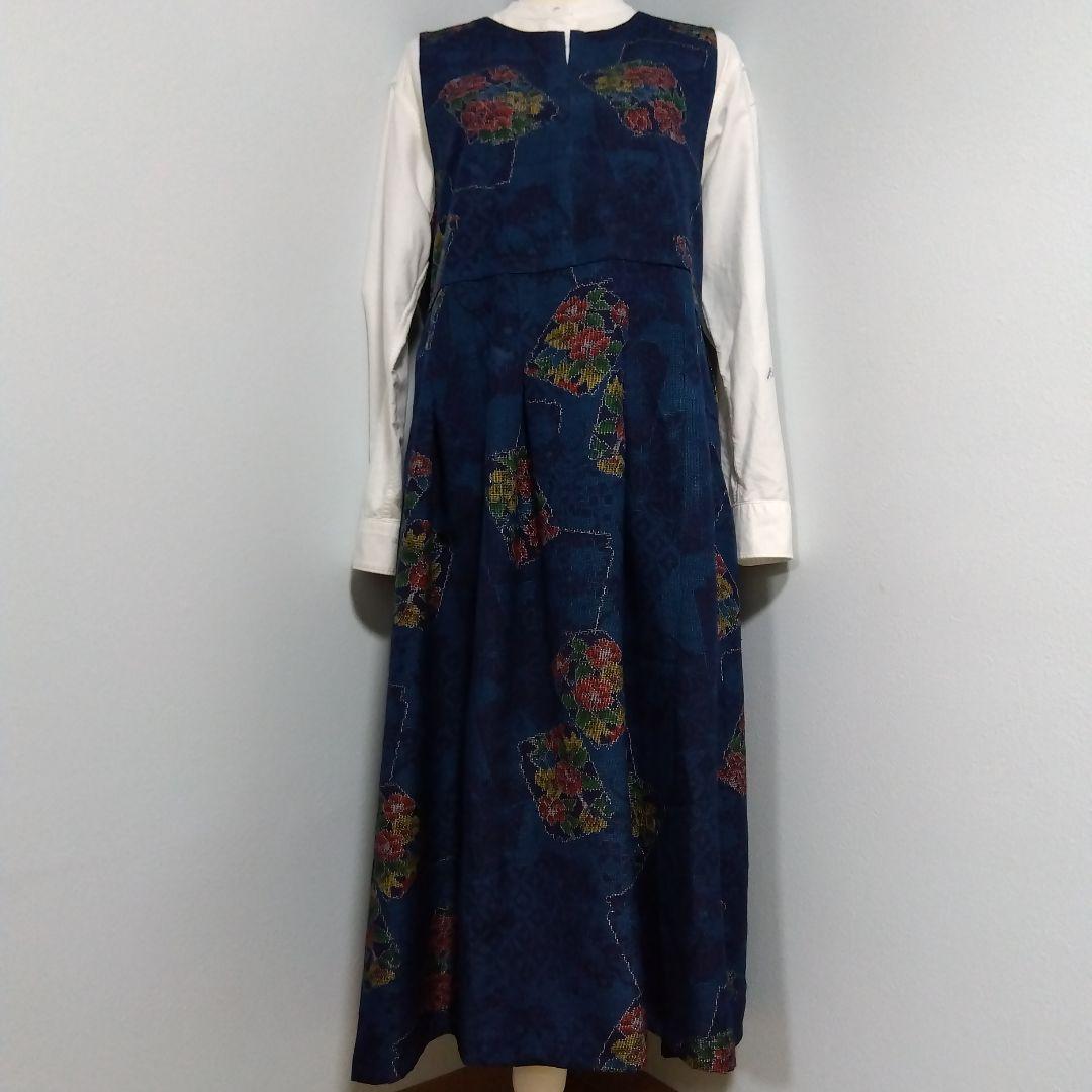 楊貴妃　2026J009 　着物リメイク　十日町紬　ジャンパースカート