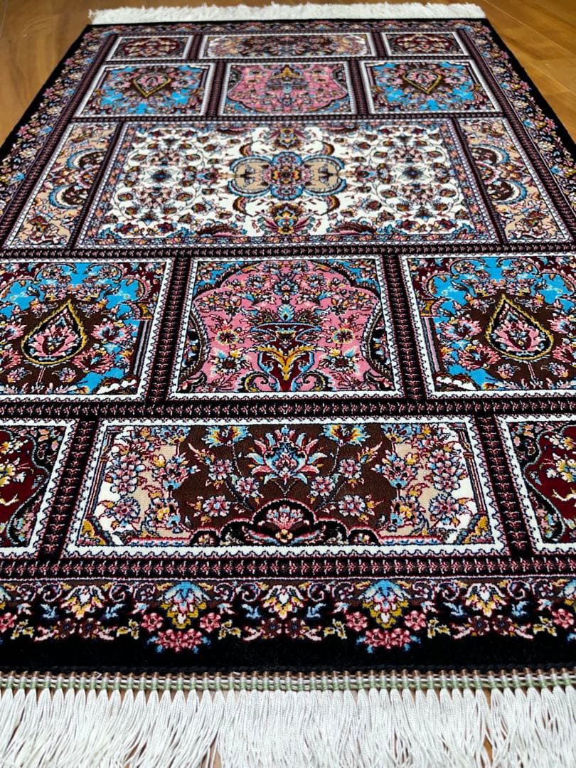 最高級ペルシャ絨毯 シルク イラン産 クム 60×90cm 122万ノット