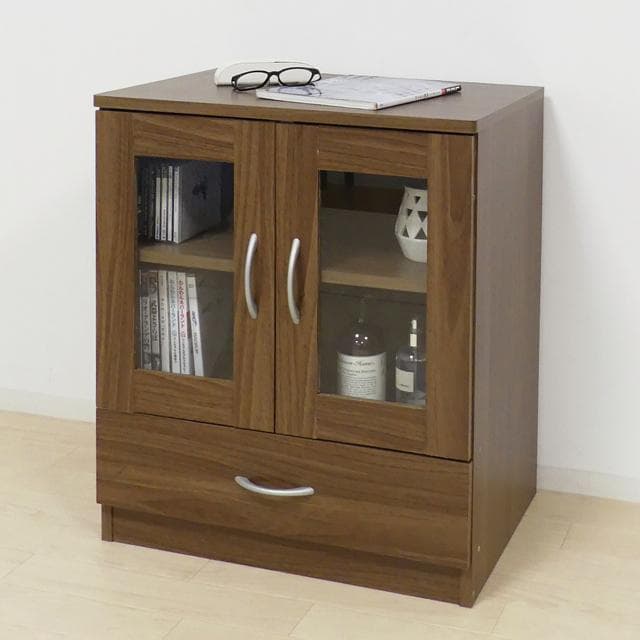 《新品・送料無料》ブルームキャビネット（ホワイトオーク)(ウォールナット）