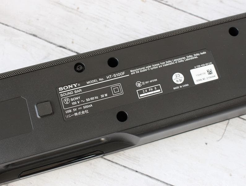 SONY HT-S100F サウンドバー／ホームシアターシステム