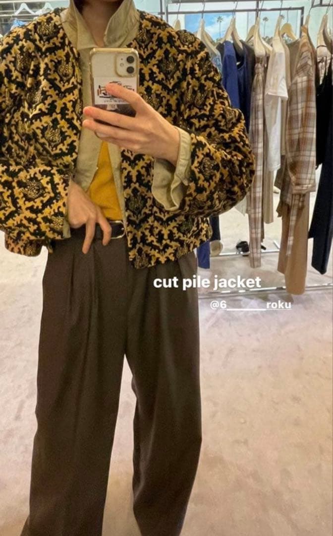 週末SALE！<6（ROKU）＞カットパイルジャカード ジャケット 38 M