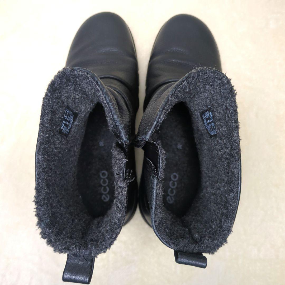 エコー【美品】BABETT BOOT　撥水　レザー　サイドジップ　フラットブーツ