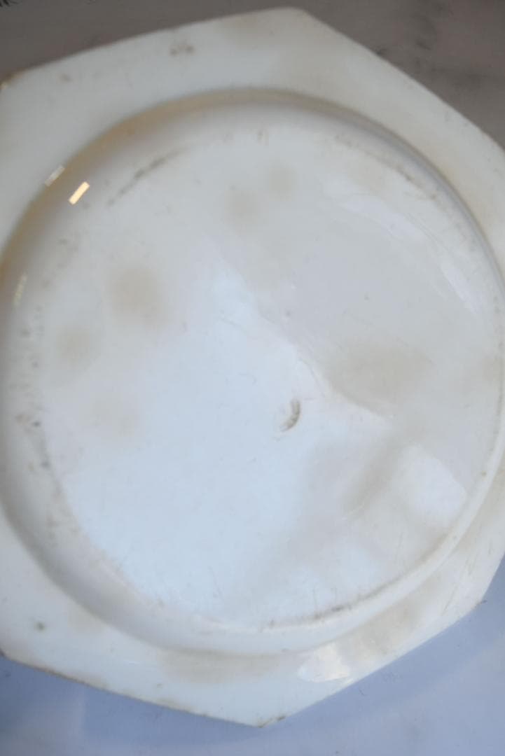 専用　初期モントロー　ファイアンスフィーヌ　襤褸の美しいオクトゴナル皿