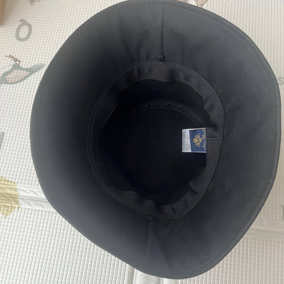 芦屋ロサブラン バケットハット つば裏遮光 つば約8cm ブラック Mサイズ
