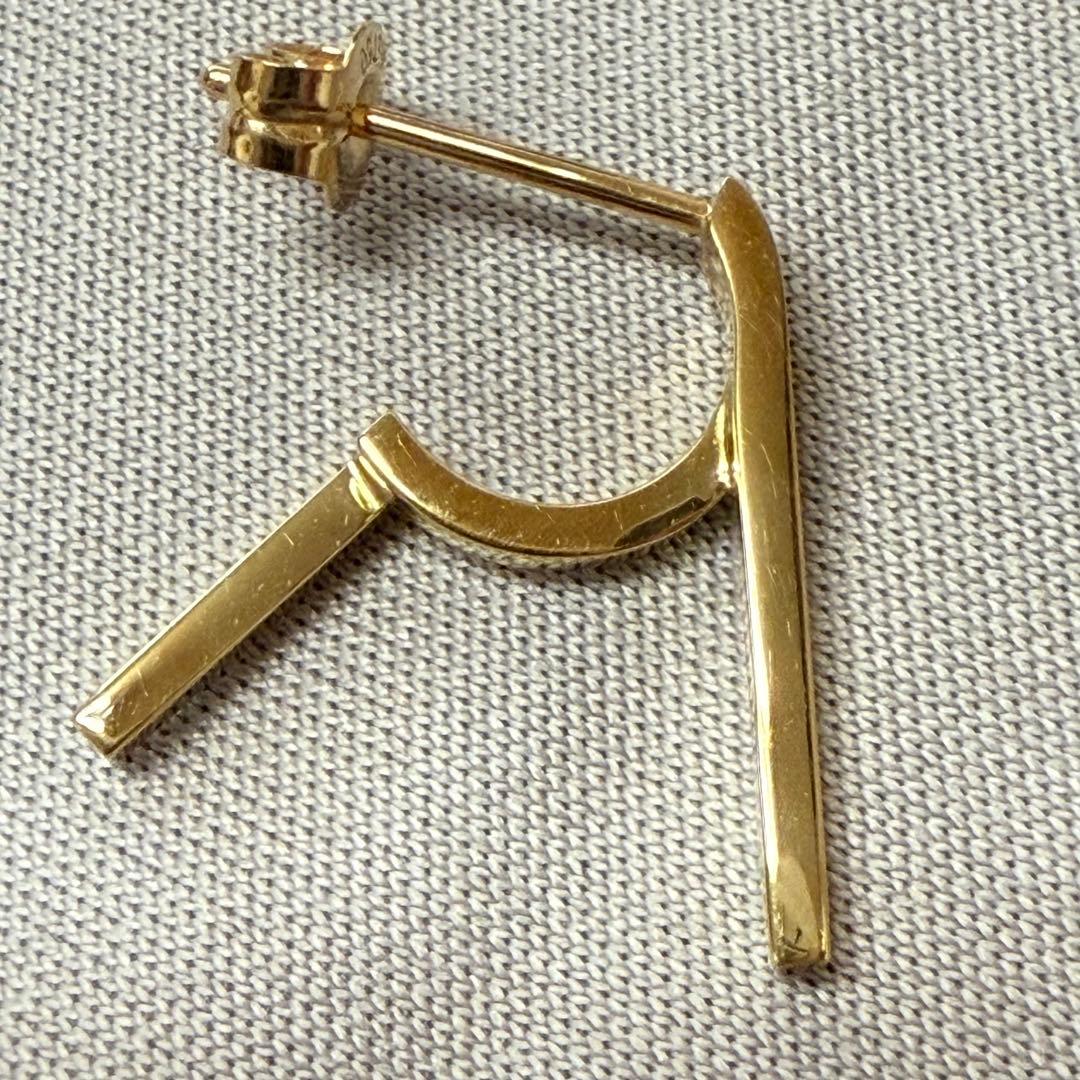 AHKAH スプリングピアス 片耳のみ K18 YG