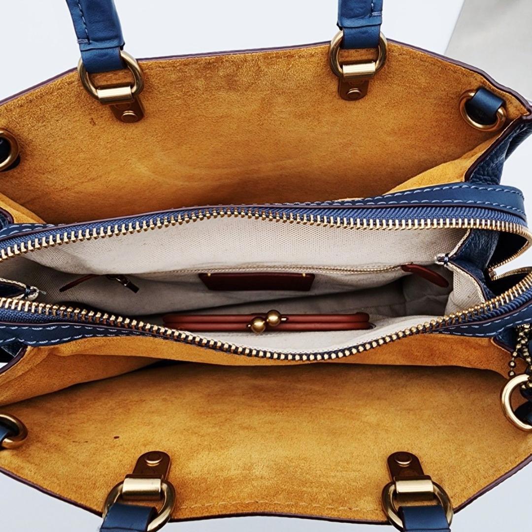 COACH コーチ ハンドバッグ ショルダーバッグ レザー ブルー 20315.