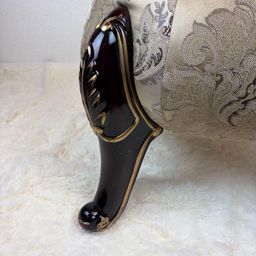 送料無料 アンティーク調チェア フットスツール 椅子 オットマン 猫脚 猫足