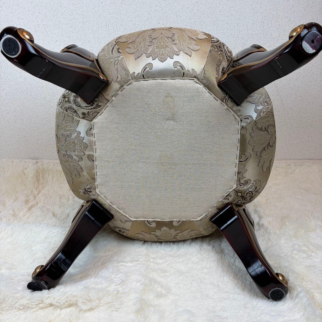 送料無料 アンティーク調チェア フットスツール 椅子 オットマン 猫脚 猫足