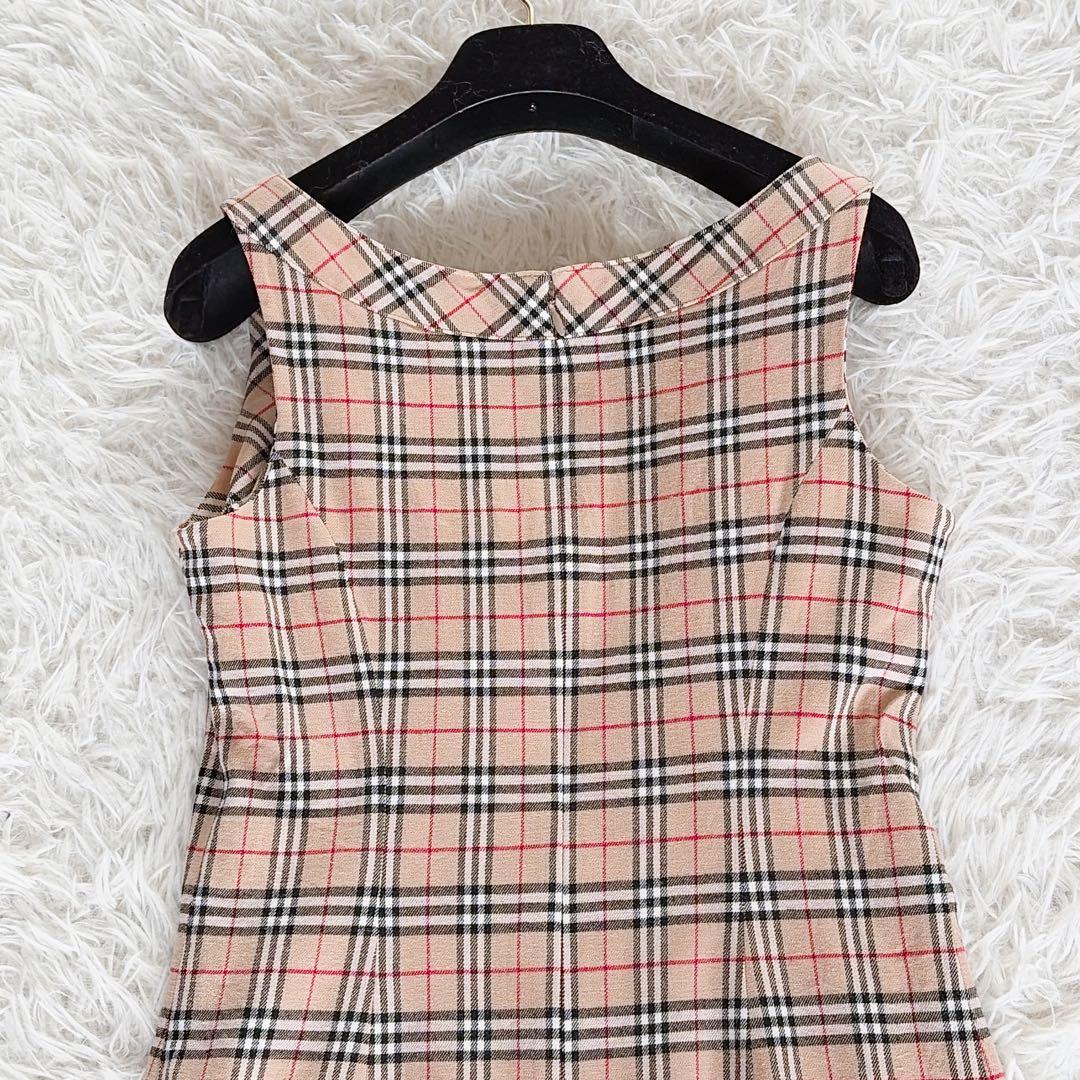 美品✨【バーバリーズブルーレーベル】ノースリーブワンピース ノバチェック 38