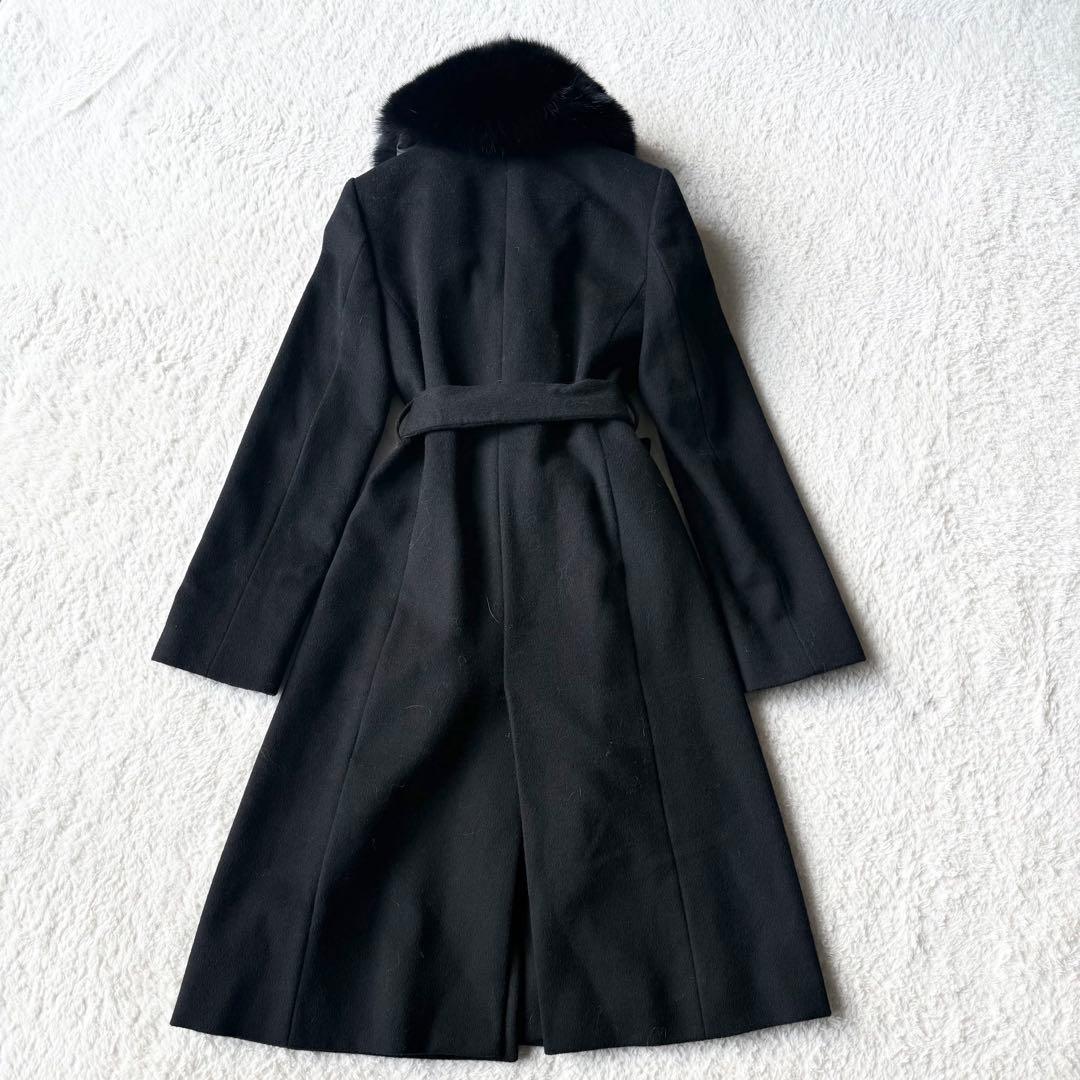 ピンキーアンドダイアン ロングコート ウール カシミヤ混 リアルファー 未使用級