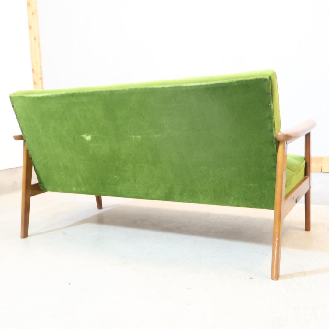Karimoku カリモク60 モケットグリーン Kチェアー 2人掛けソファー