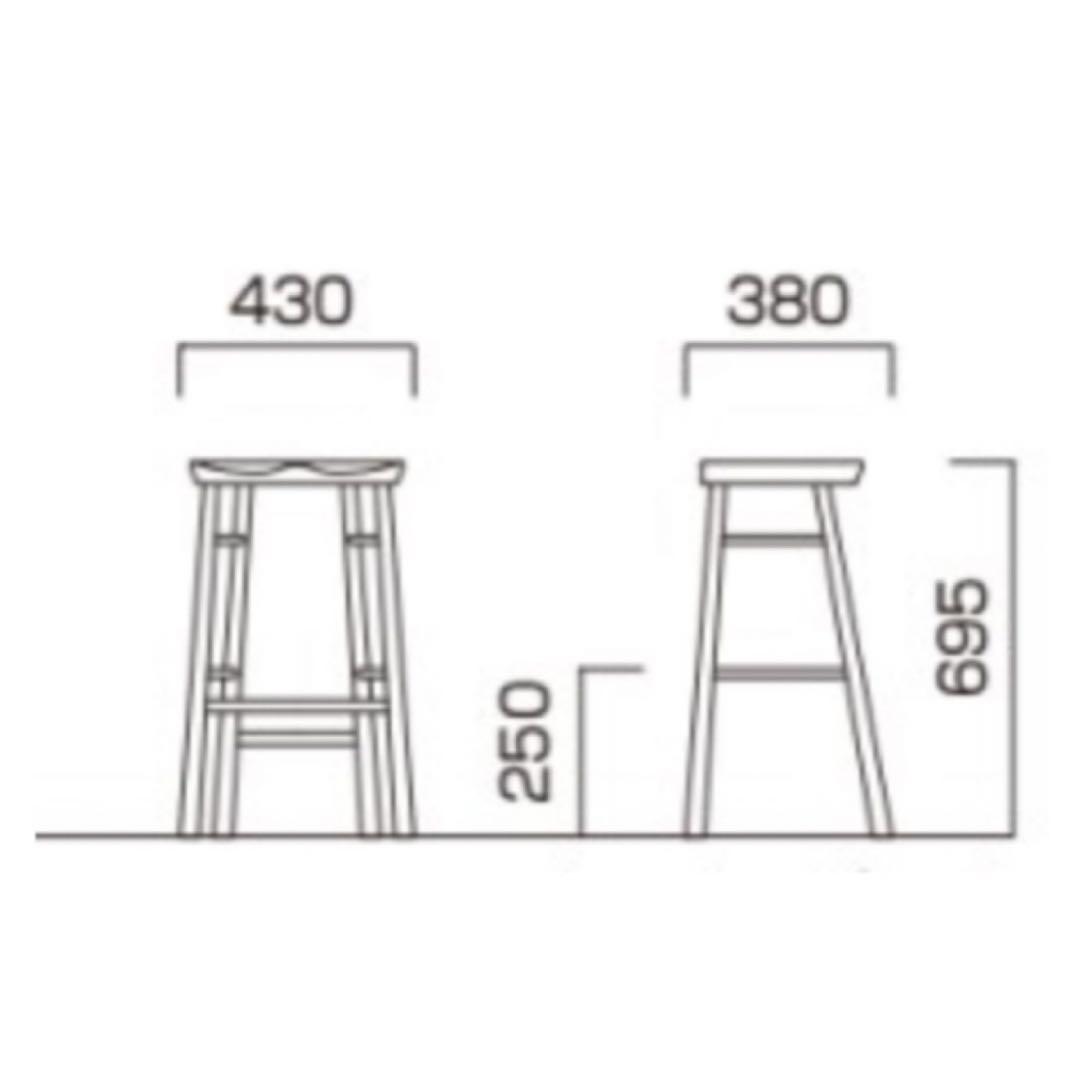 HR899 COLORE ハイスツール Craftool 1脚　オレンジ系