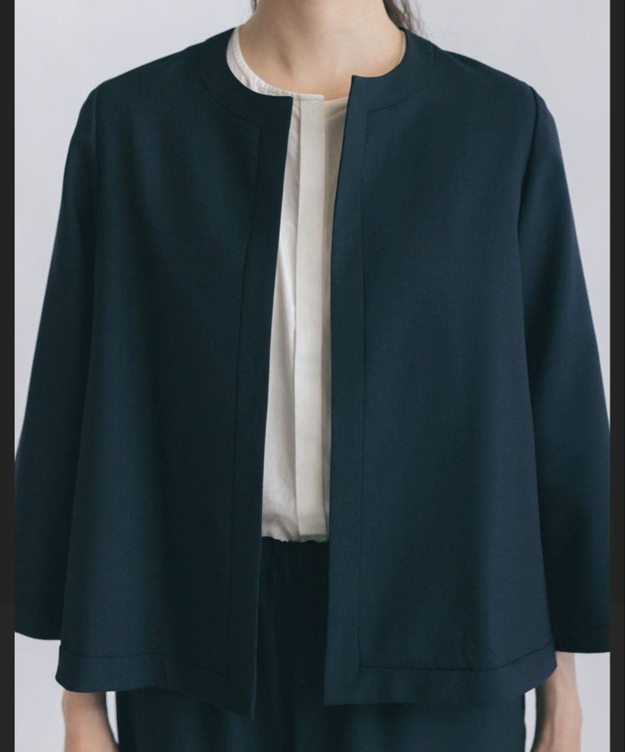 fruits of life ウールノーカラージャケット / 黒色 11号