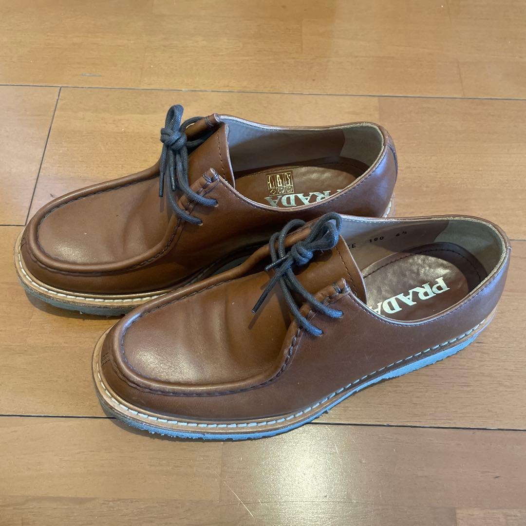 PRADA レザーモカシンシューズ