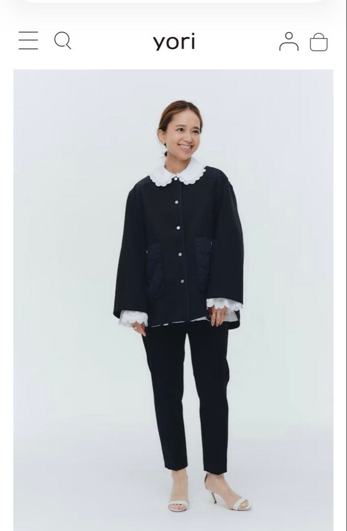 yori リップルキルトジャケット 2026SP ネイビー