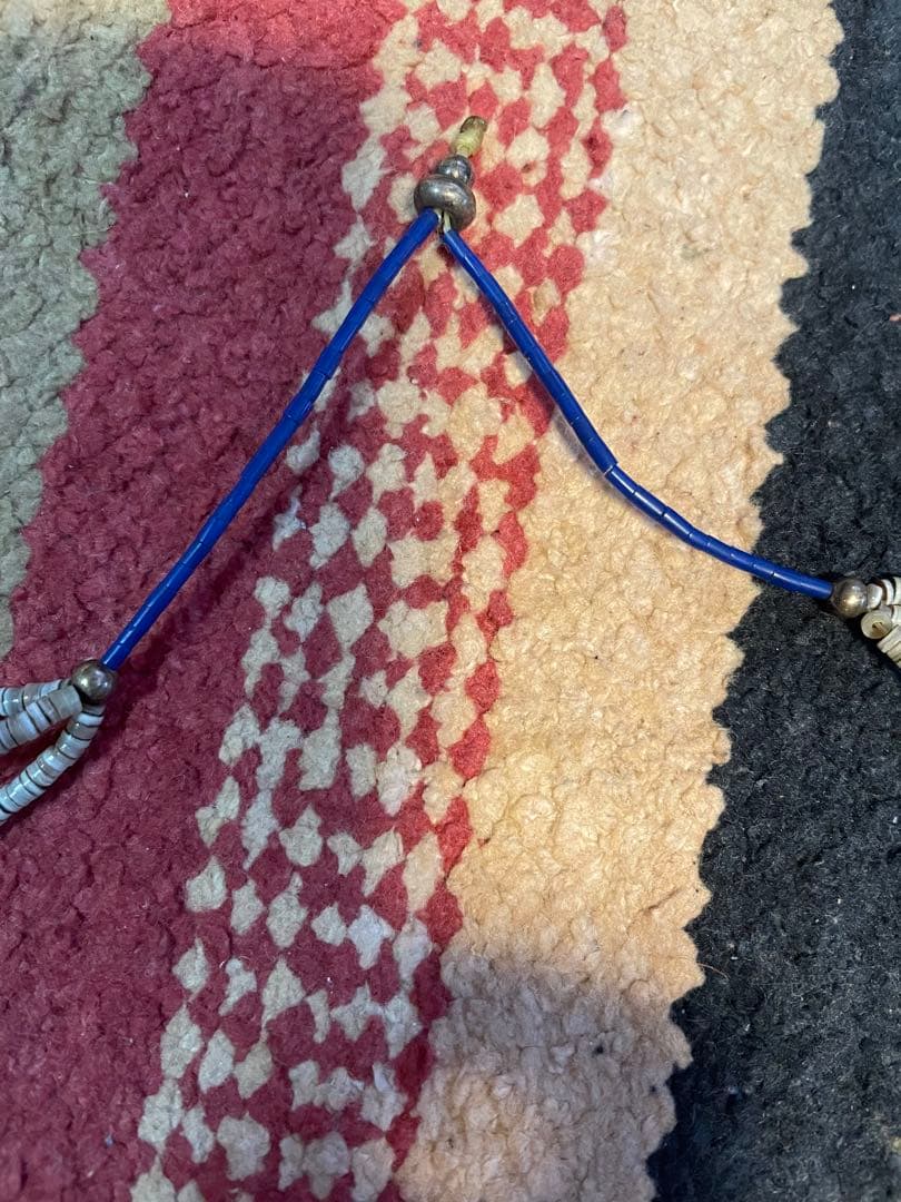 インディアンジュエリー　フェティッシュコンチョ3連ラピスラズリネックレス